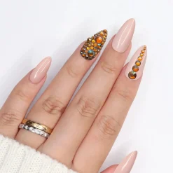 Online Twinkle Twinkle Rhinestone Amber Glow Nagelkunst