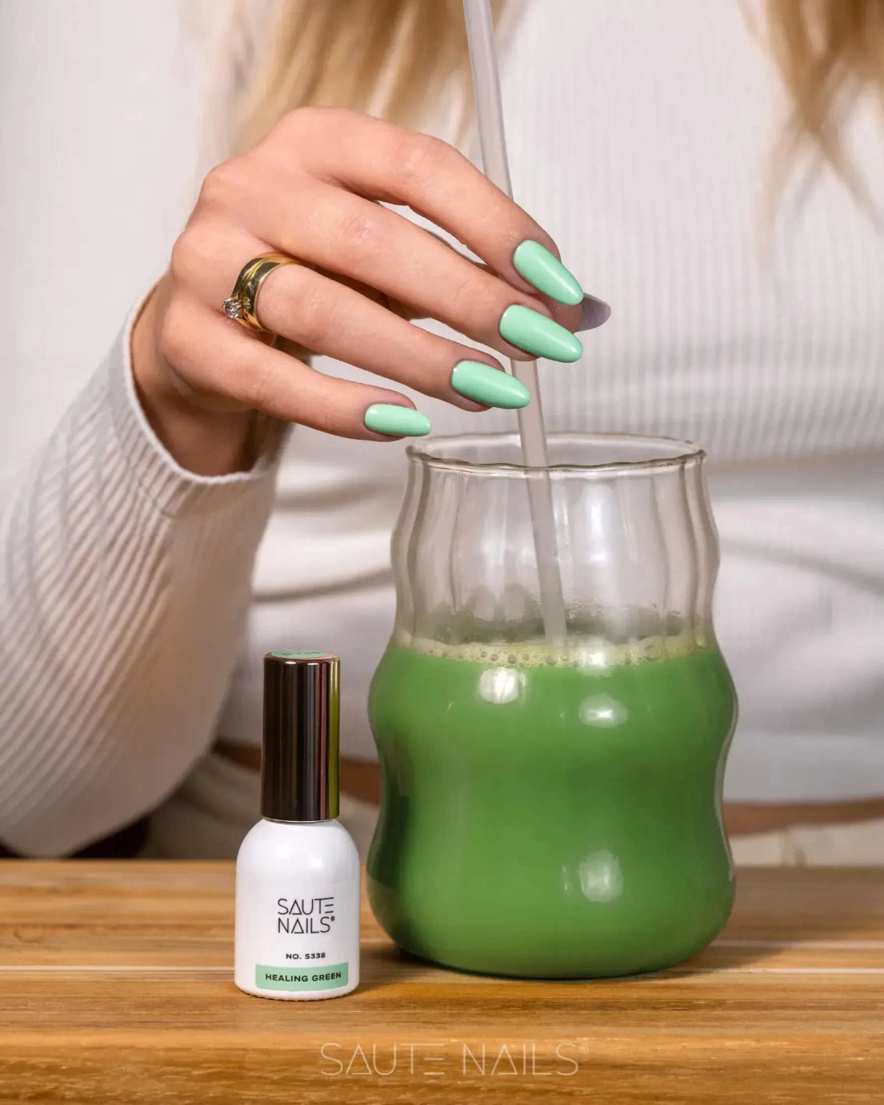 Discount UV Gel Polish S338 Healing Green Veganer Nagellack|Hema-Frei