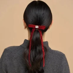 New Velvet & Gemstone Bow Hair Clip Haarspangen & -Clips