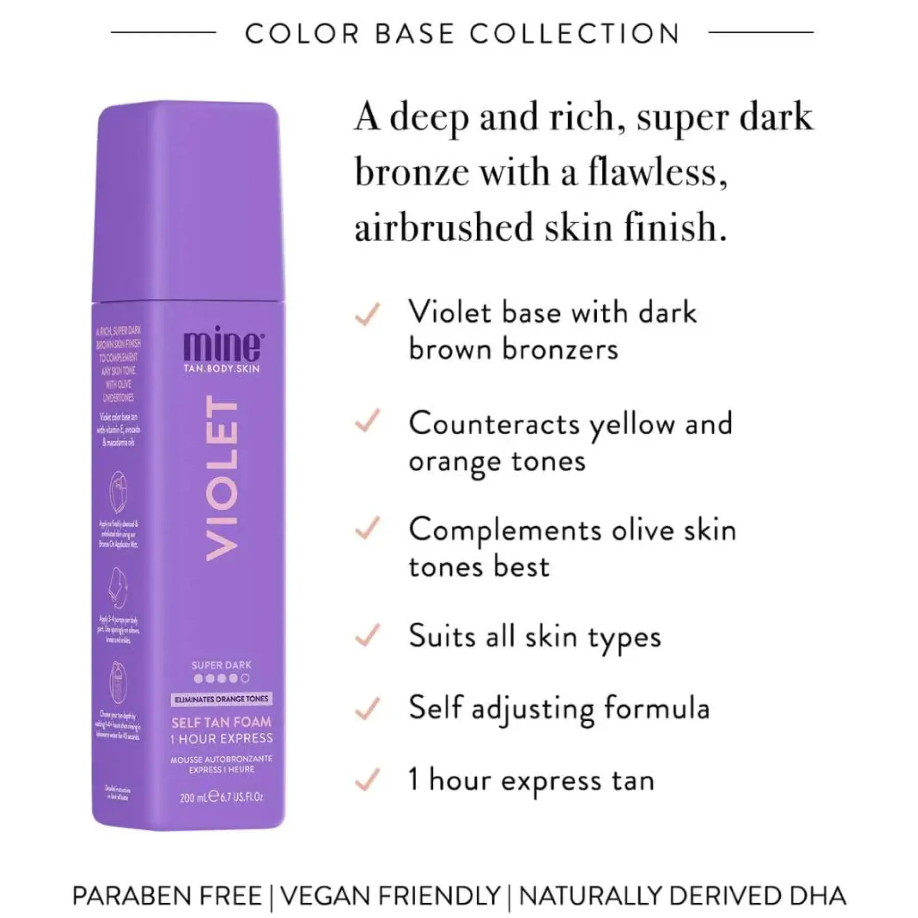 Clearance Violet Self Tan Foam Vegan Pflege|Vegan Tanning