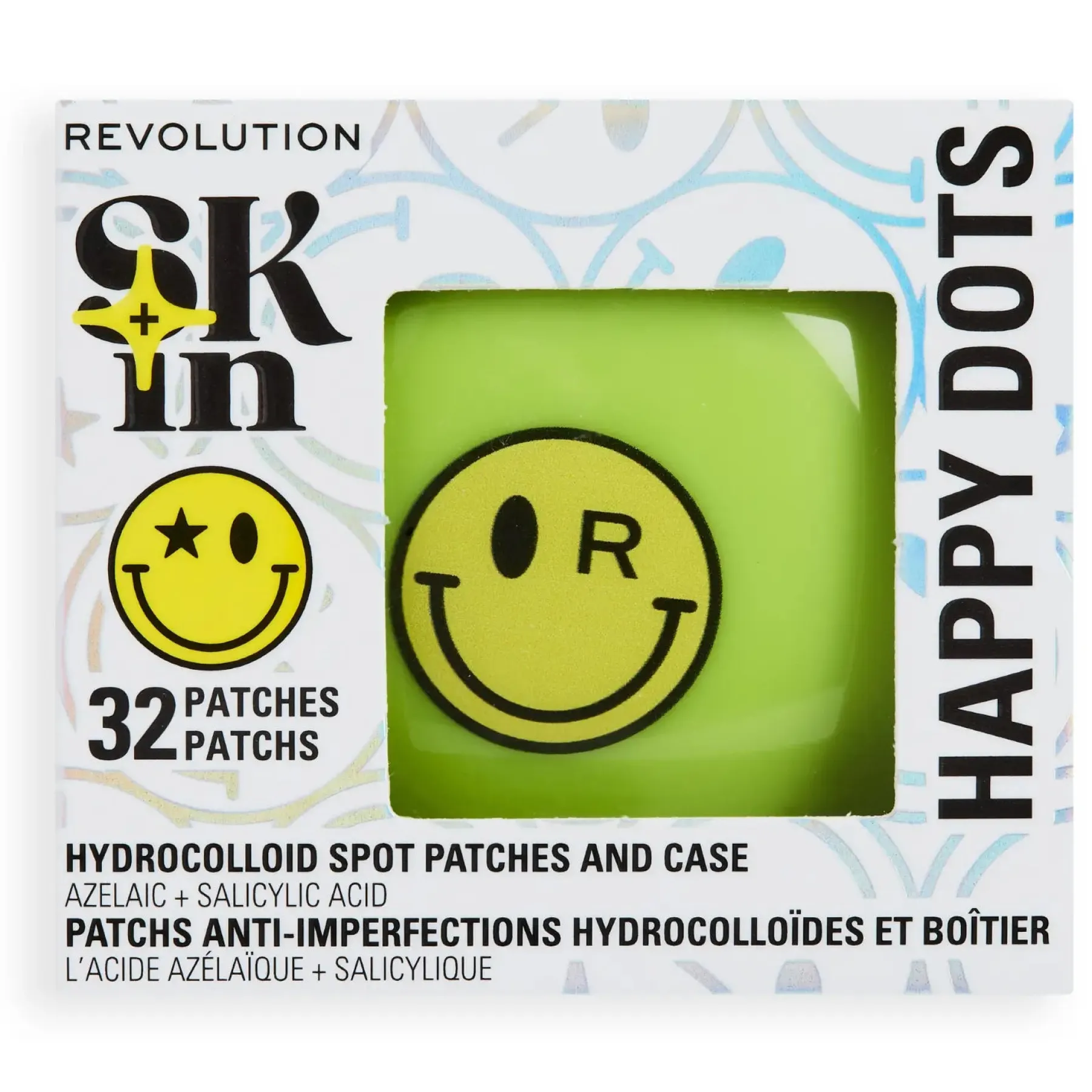 Online x S.W.Smiley Happy Dots Hydrocolloid Spot Patches and Case Vegan Pflege|Hauptzutat